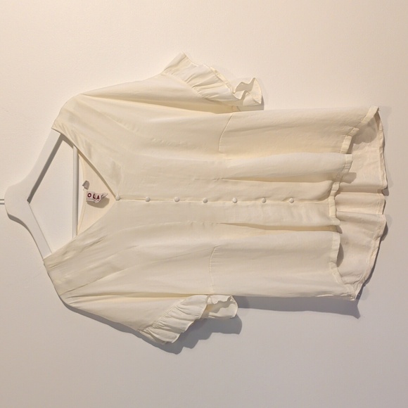 ANTHROPOLOGIE DOLAN mitzi pleated ruffle blouse - size large - Picture 4 of 10